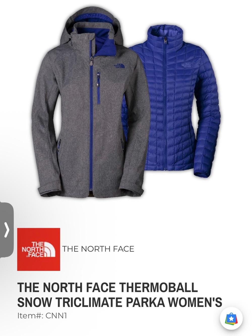 The North Face Women's 3-in-1 Parka - Gray & Blue
